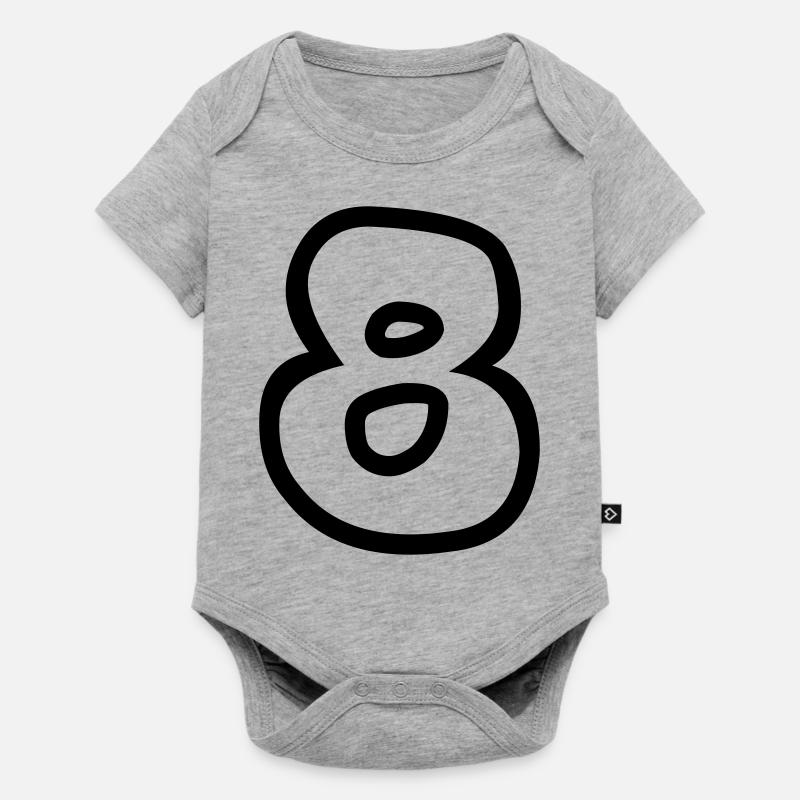 8 - Body à manches courtes Premium Bébé - gris chiné