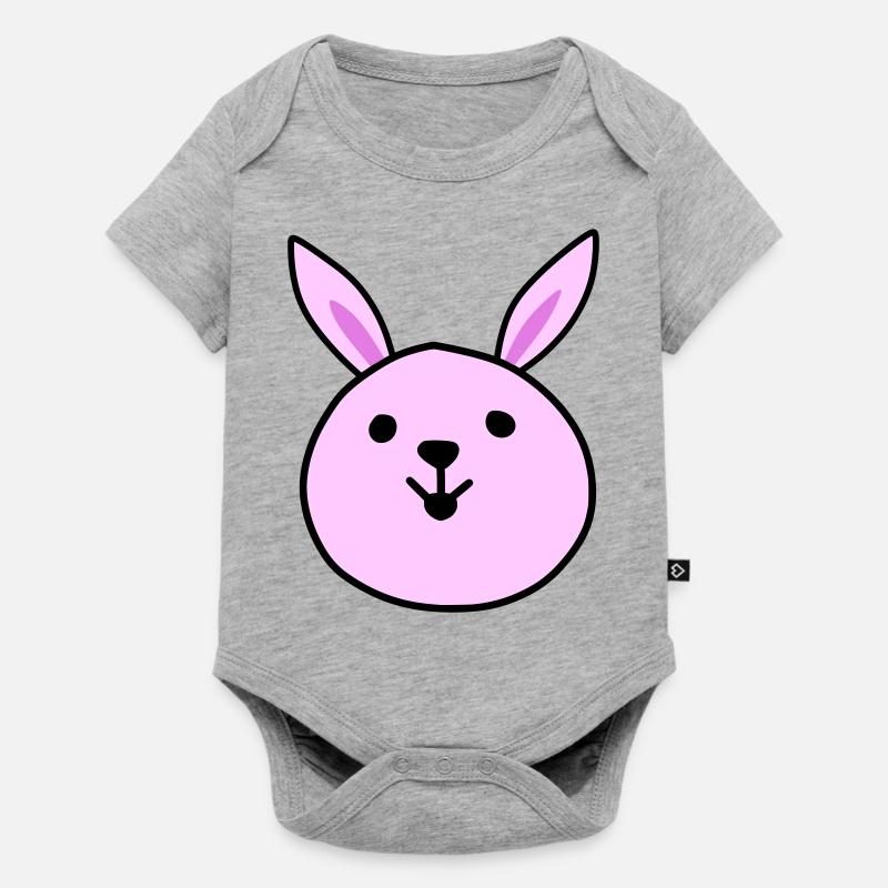 Mignon lapin rose - Body à manches courtes Premium Bébé - gris chiné