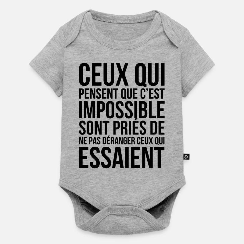 Those who think it's impossible... - Baby Premium short-sleeve bodysuit - heather grey