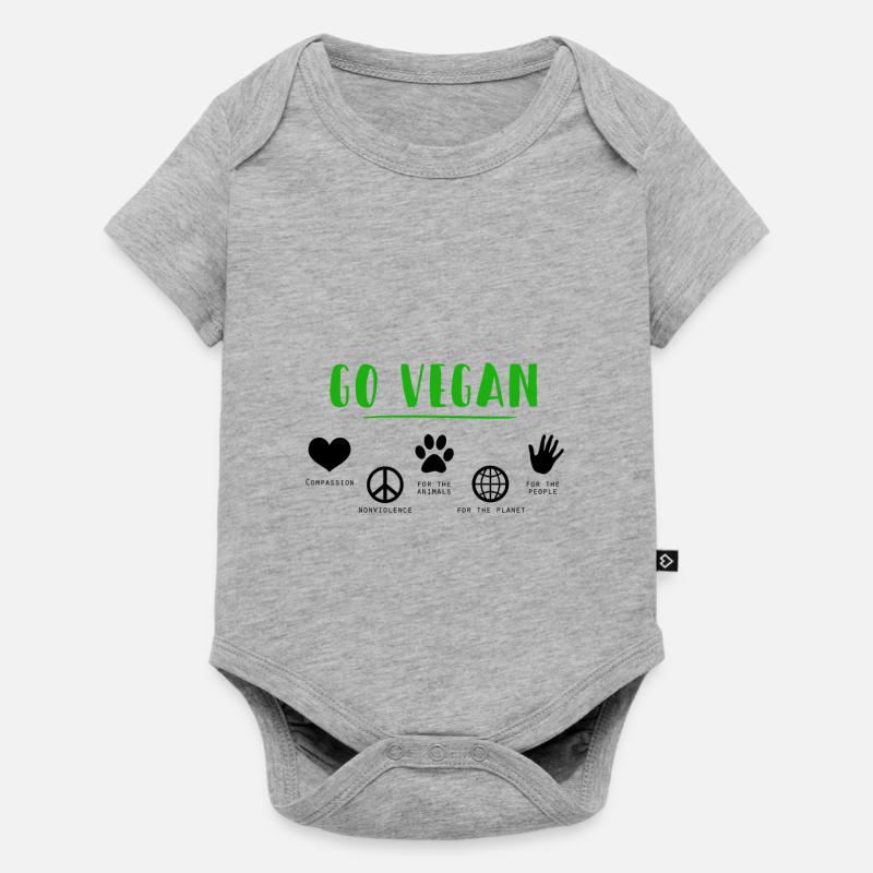 végan - Body à manches courtes Premium Bébé - gris chiné