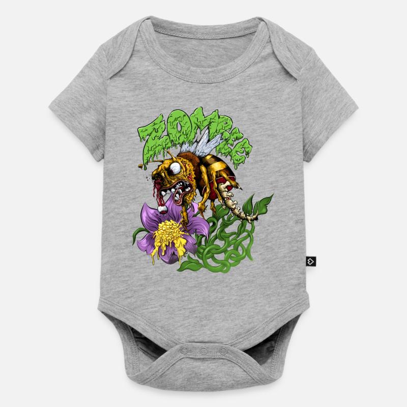 Zombee - Body à manches courtes Premium Bébé - gris chiné