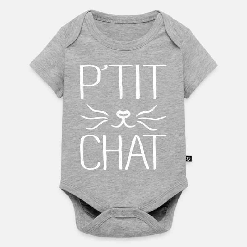 P'tit Chat - Body à manches courtes Premium Bébé - gris chiné