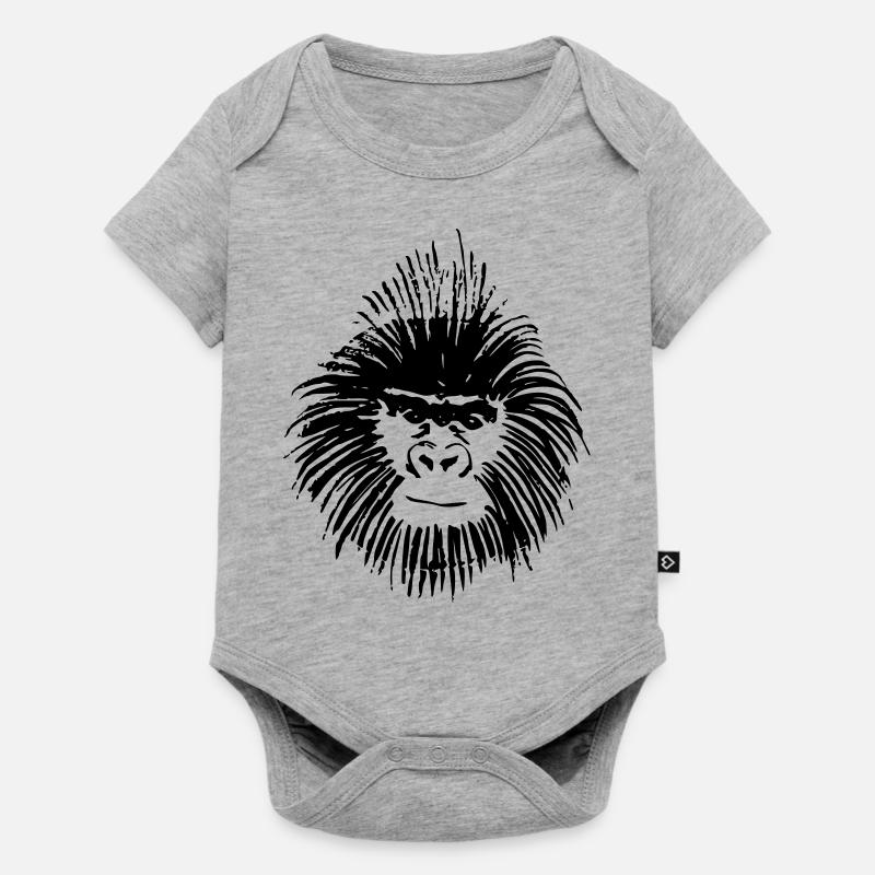 singe - Body à manches courtes Premium Bébé - gris chiné