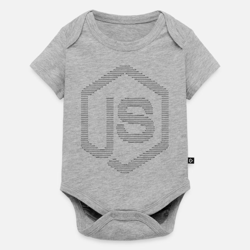 JavaScript Node.js ASCII-Logo (schwarz) - Baby Premium Kurzarmbody - Grau meliert