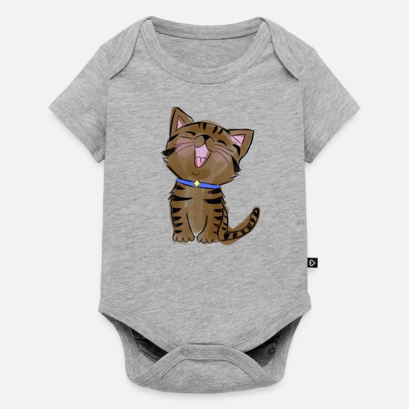 Chaton - Body à manches courtes Premium Bébé - gris chiné