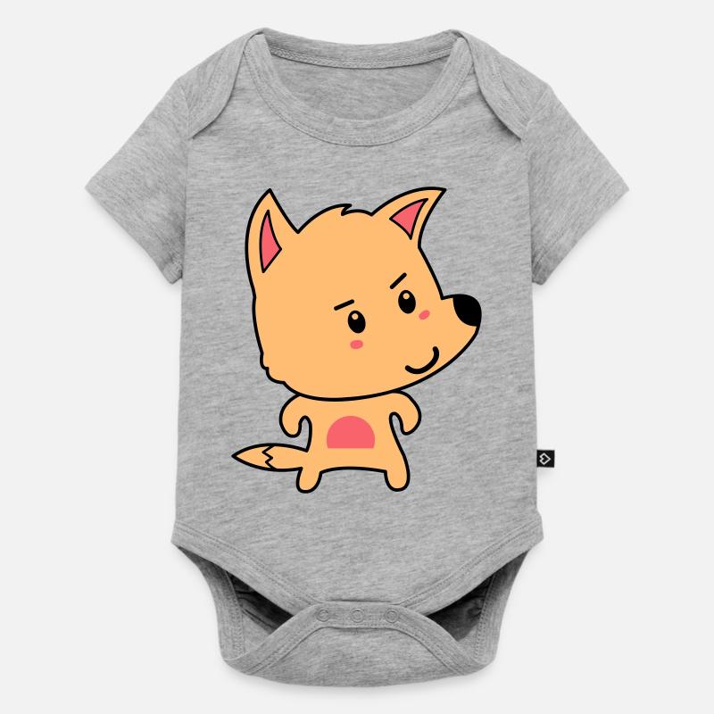fuchs comic - Baby Premium Kurzarmbody - Grau meliert