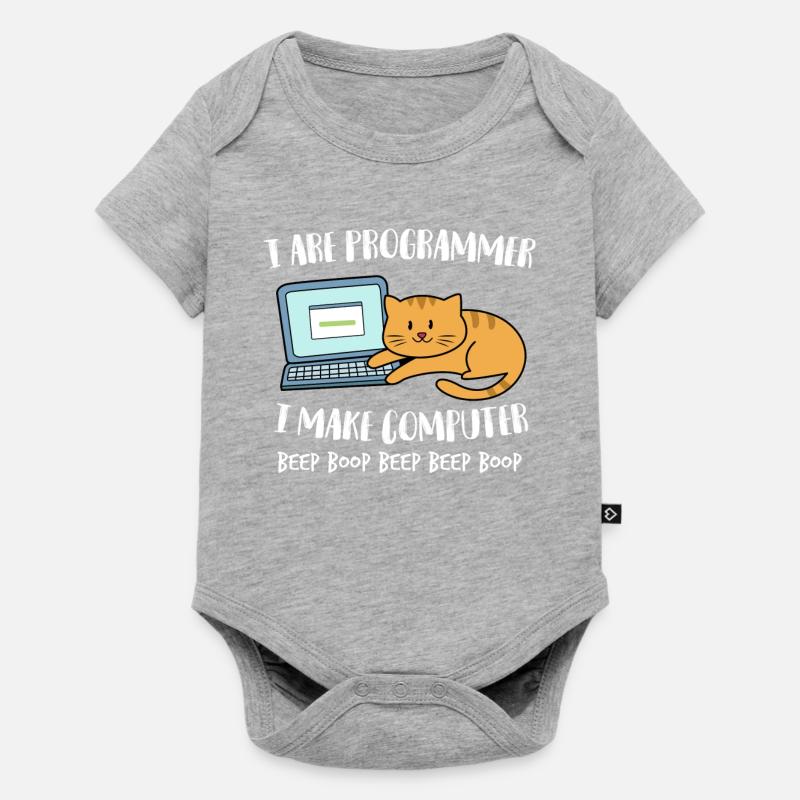 I Are Programmer Computer Funny Cat Beep Boop - Baby Premium short-sleeve bodysuit - heather grey