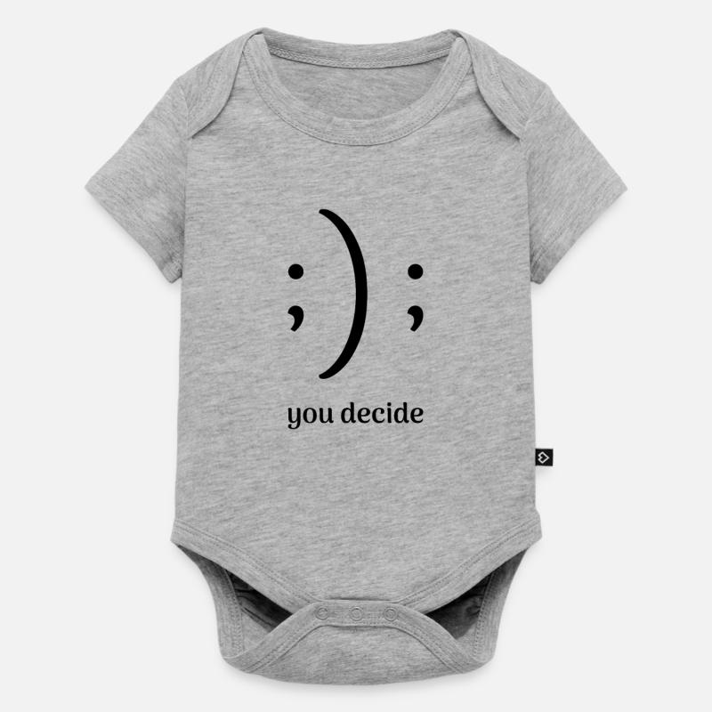 conception drôle «vous décidez» avec un oeil clignotant - Body à manches courtes Premium Bébé - gris chiné