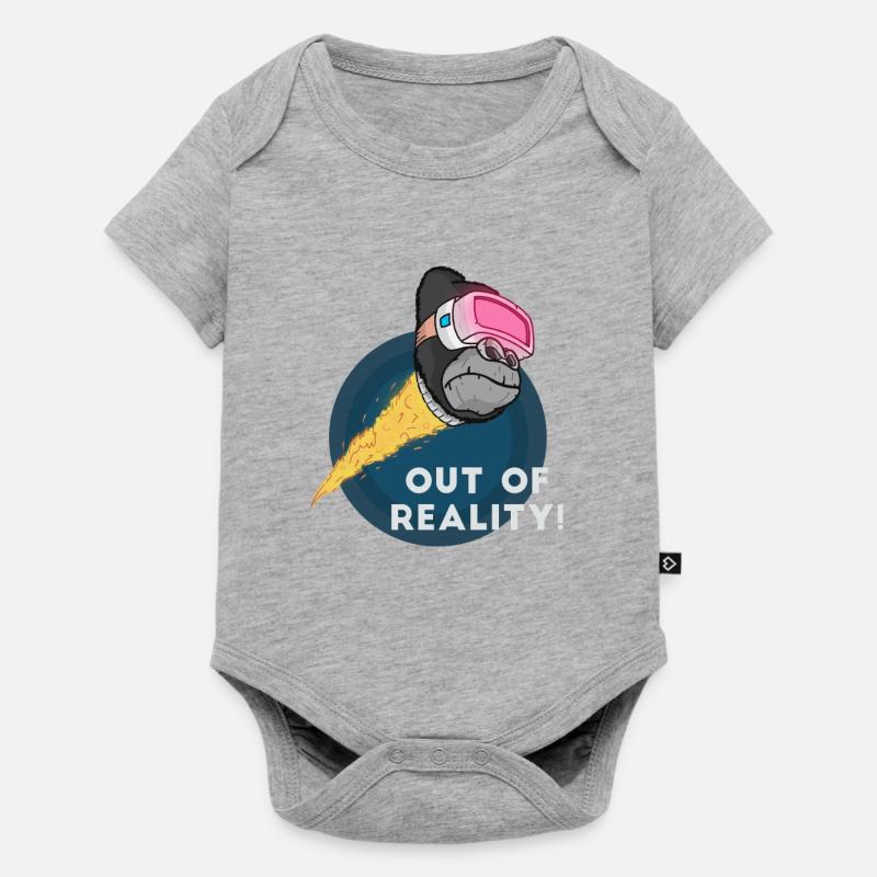Gorilla Virtualreality Monkey Affe Nerd Computer - Baby Premium Kurzarmbody - Grau meliert