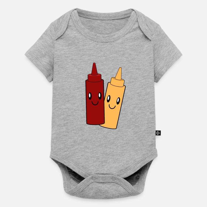 Mayonnaise-ketchup paire conception - Body à manches courtes Premium Bébé - gris chiné
