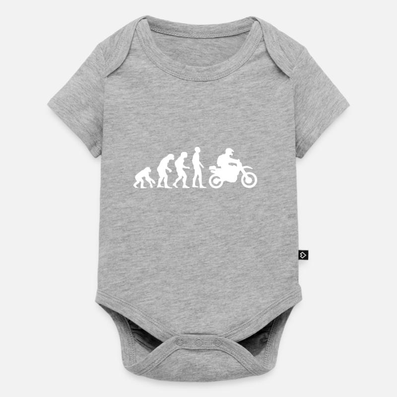 Evolution! Motorrad Geschenk Idee Bikes - Baby Premium Kurzarmbody - Grau meliert