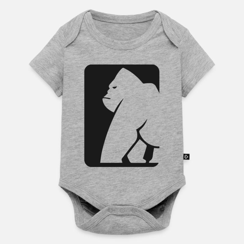 gorille - Body à manches courtes Premium Bébé - gris chiné