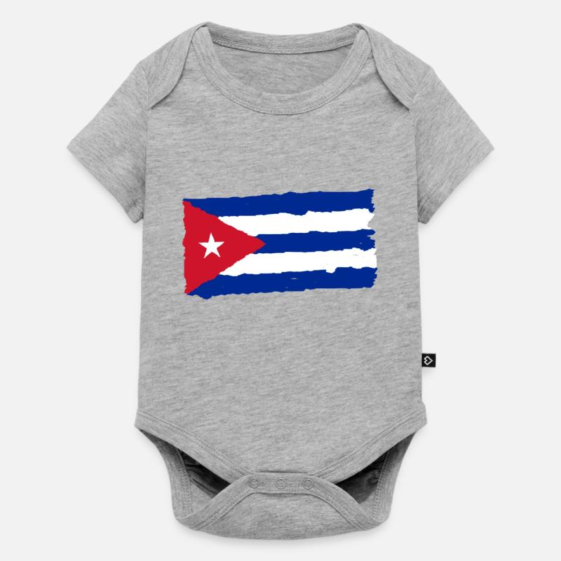 Drapeau de cuba - Body à manches courtes Premium Bébé - gris chiné