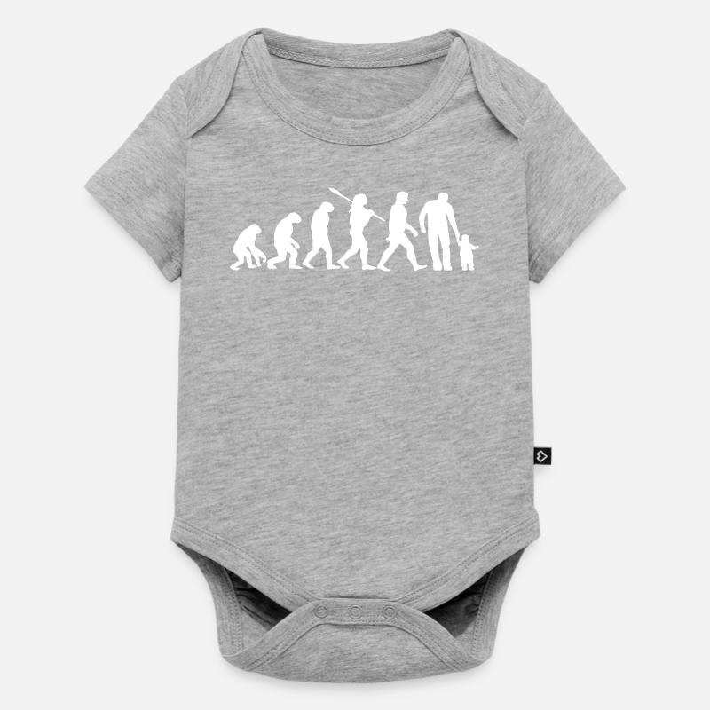 Father evolution son daughter child | gift idea - Baby Premium short-sleeve bodysuit - heather grey
