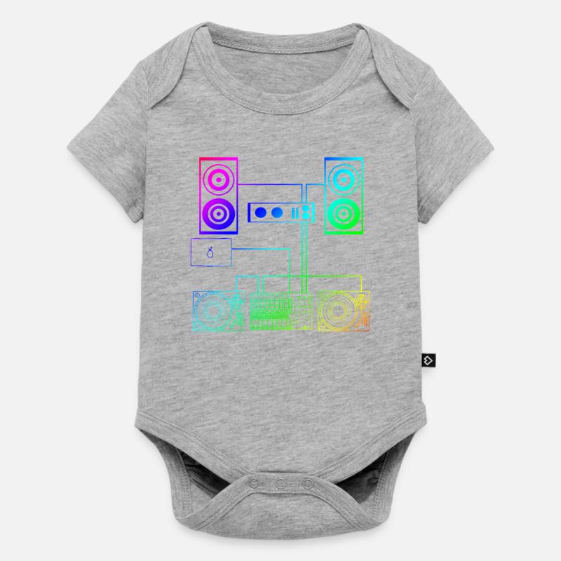 DJ Setup two - Baby Premium Kurzarmbody - Grau meliert