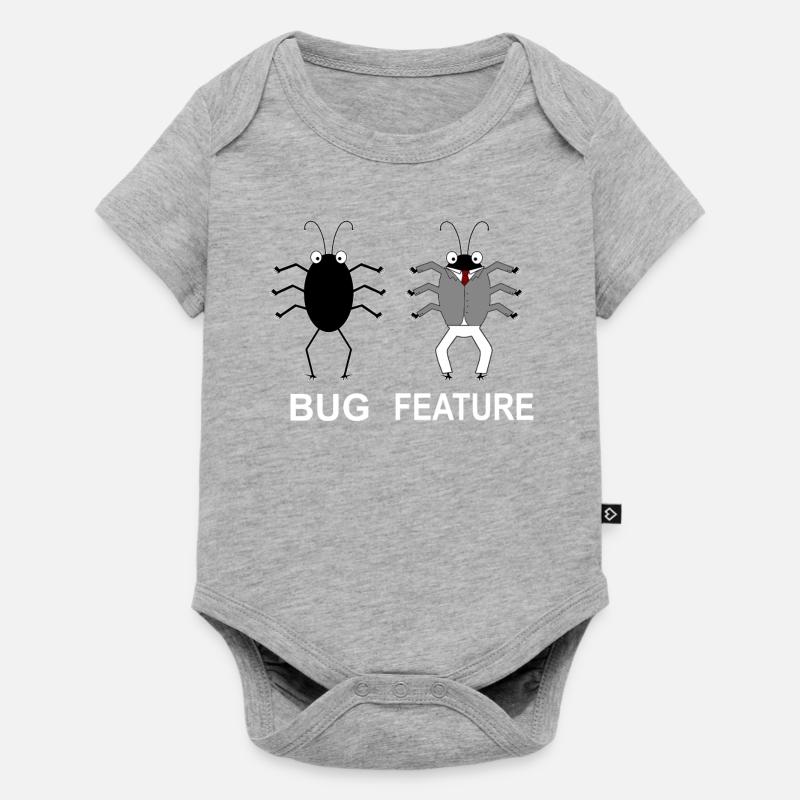 Bug Feature - Informatiker Programmierer - Baby Premium Kurzarmbody - Grau meliert