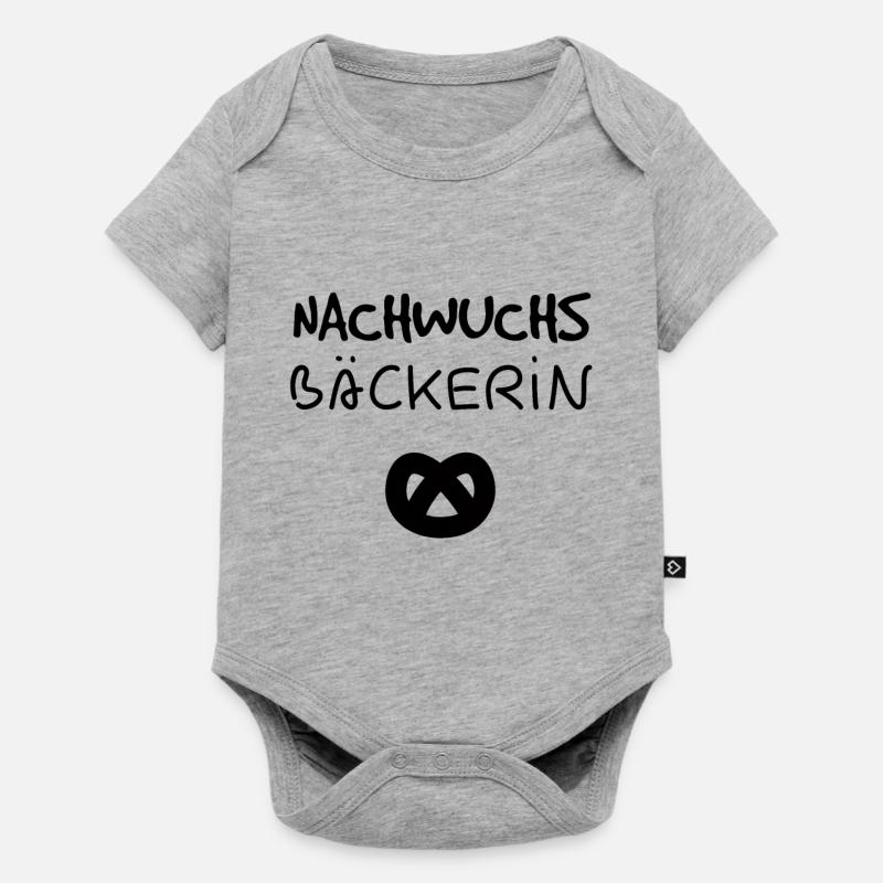 Nachwuchs Bäckerin - Bäcker Geschenkidee Geburt - Baby Premium Kurzarmbody - Grau meliert