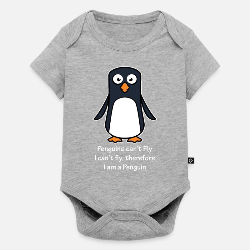 Ich bin ein Pinguin - Baby Premium Kurzarmbody - Grau meliert