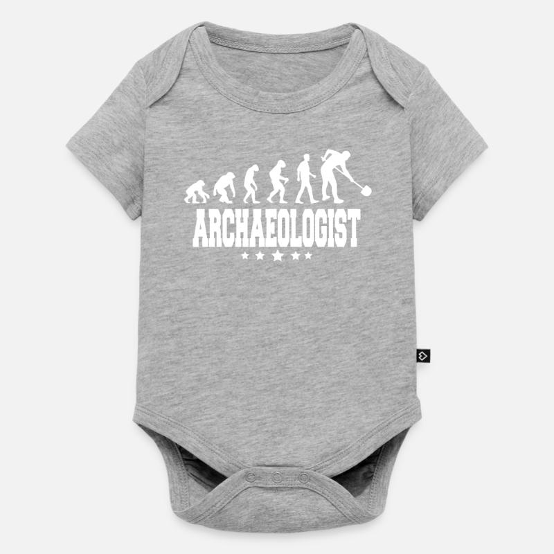 évolution de l'archéologue - Body à manches courtes Premium Bébé - gris chiné