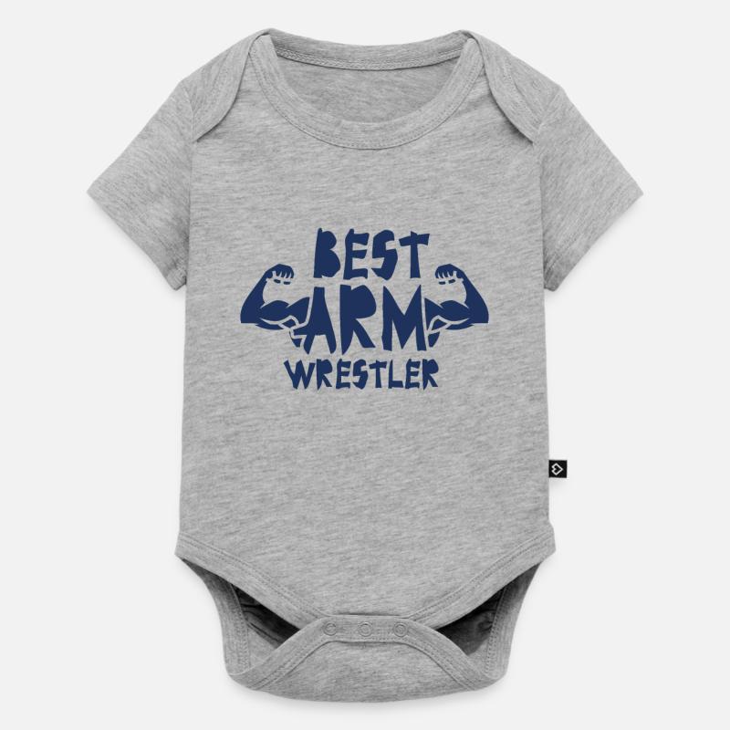 Bras de fer - Body à manches courtes Premium Bébé - gris chiné