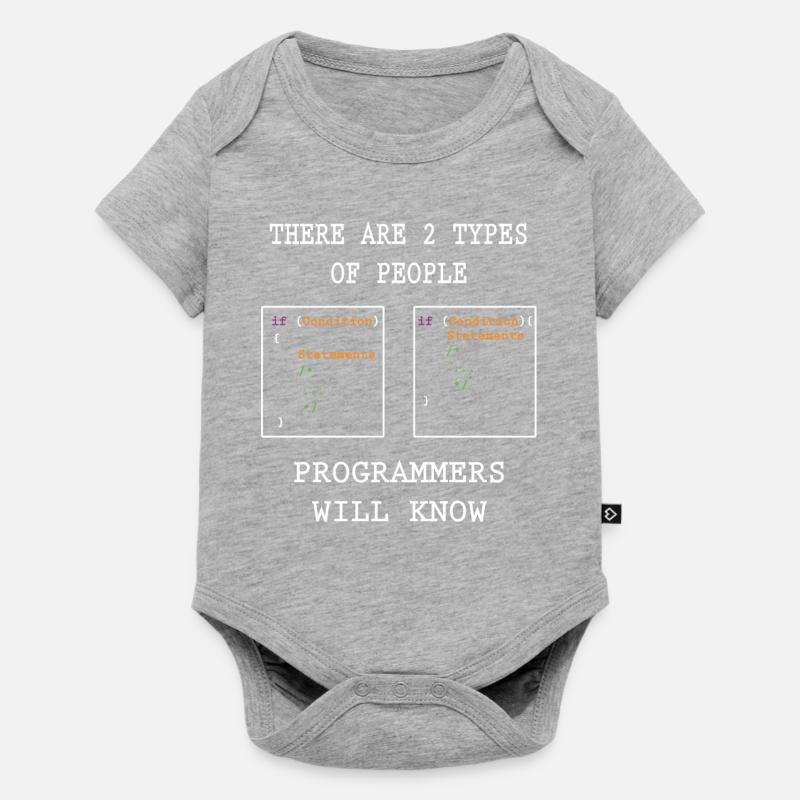 Zwei Arten Von Programmierer - Baby Premium Kurzarmbody - Grau meliert