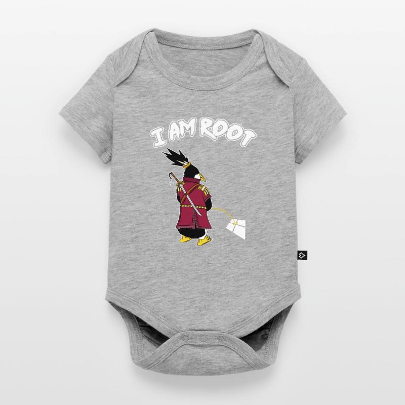 Linux Pinguin I Am Root Geeks Nerd Computer Ninja Baby Premium Kurzarmbody