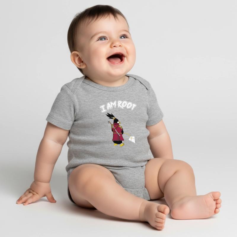 Linux Penguin I Am Root Geeks Nerd Computer Ninja Baby Premium short-sleeve bodysuit