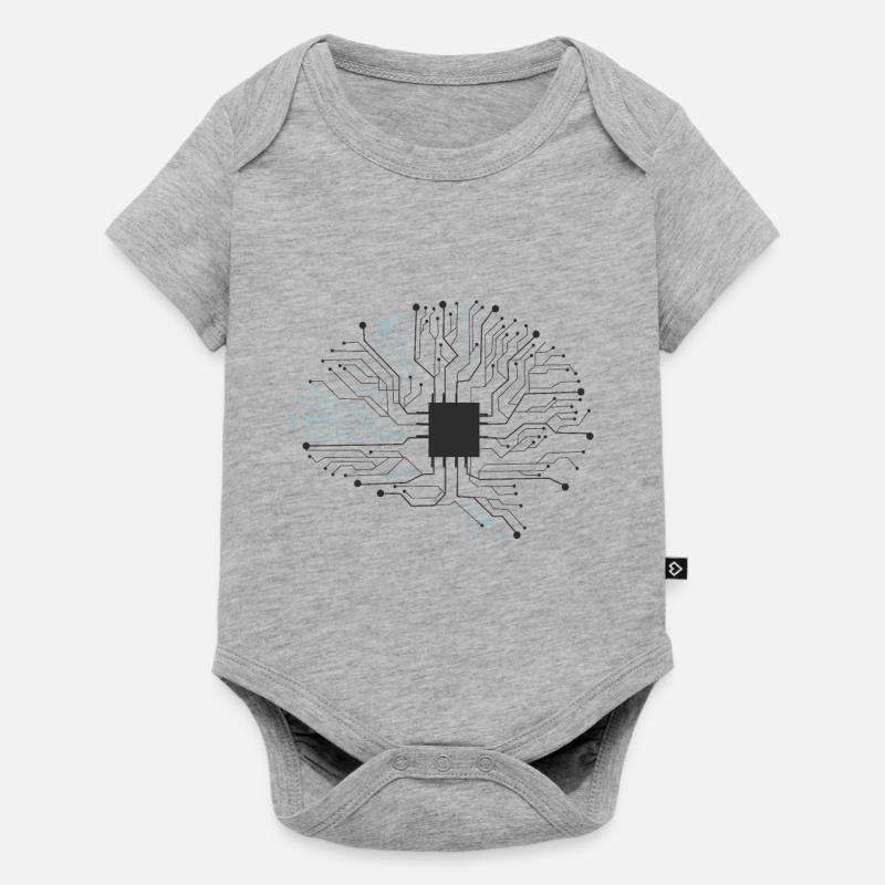 Chip Technik Programmierer - Baby Premium Kurzarmbody - Grau meliert