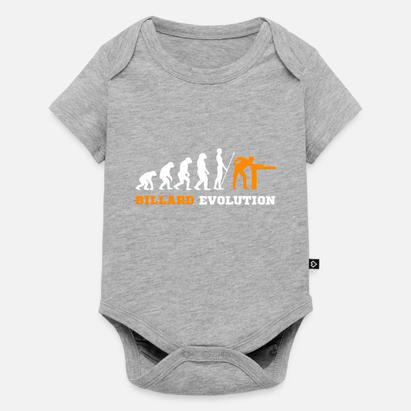Billard Evolution Snooker Pool - Baby Premium Kurzarmbody - Grau meliert