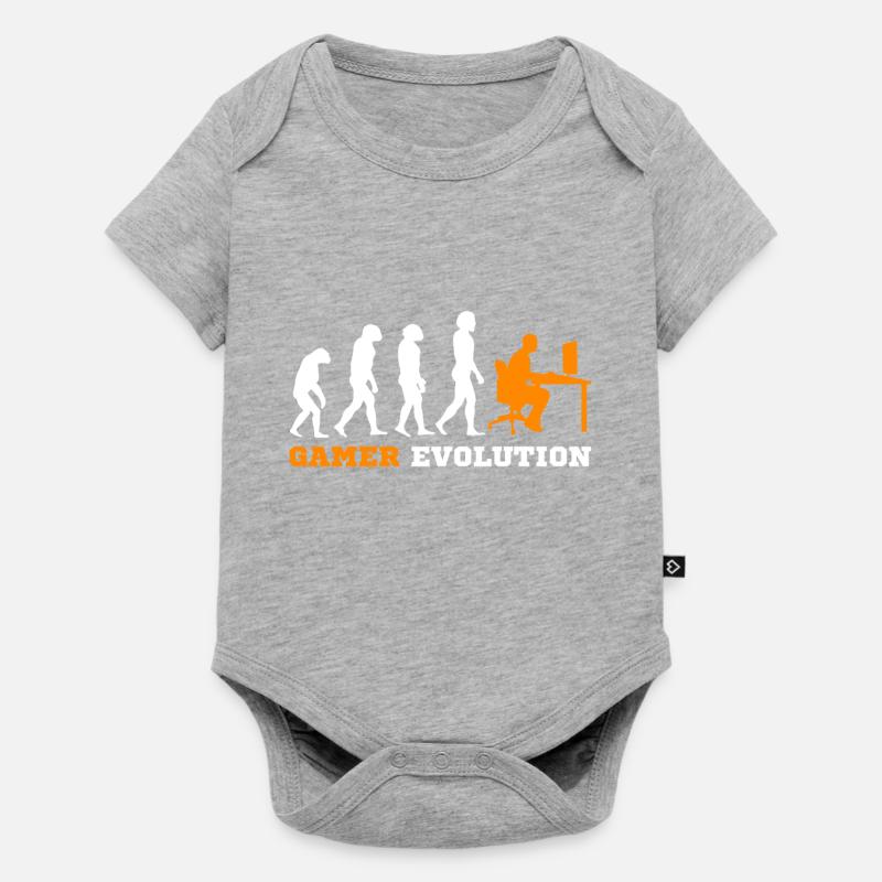 Evolution Gamer - Baby Premium Kurzarmbody - Grau meliert