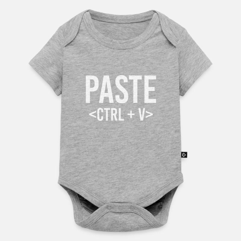 Copy And Paste IT Informatik STRG + V - Baby Premium Kurzarmbody - Grau meliert