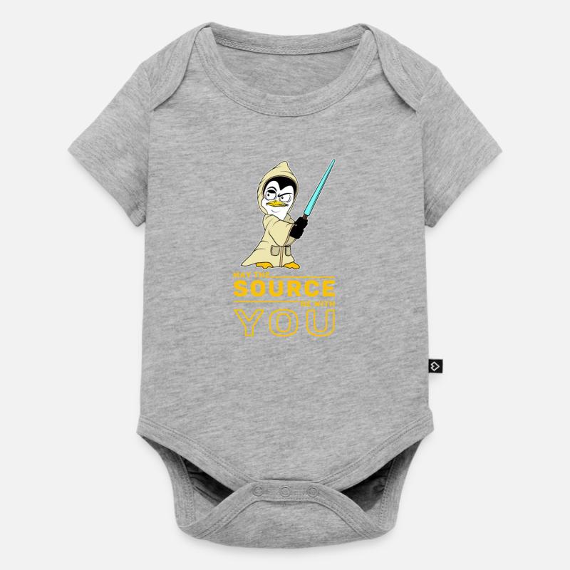 IT nerd Linux Linux penguin geek ingénieur logiciel - Body à manches courtes Premium Bébé - gris chiné