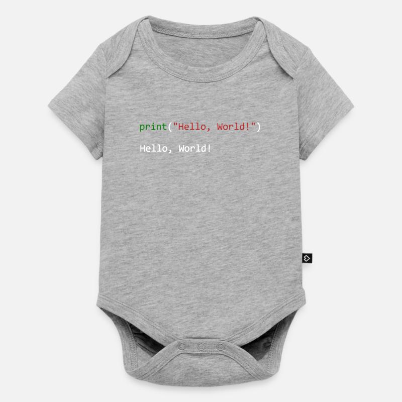 Hello World lustiges Geschenk Python Programmierer - Baby Premium Kurzarmbody - Grau meliert