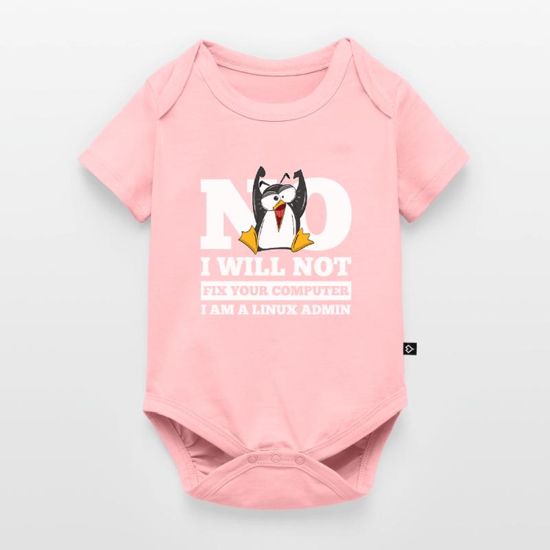Linux SysAdmin Hacker Coder Pinguin Computer Fix Baby Premium Kurzarmbody