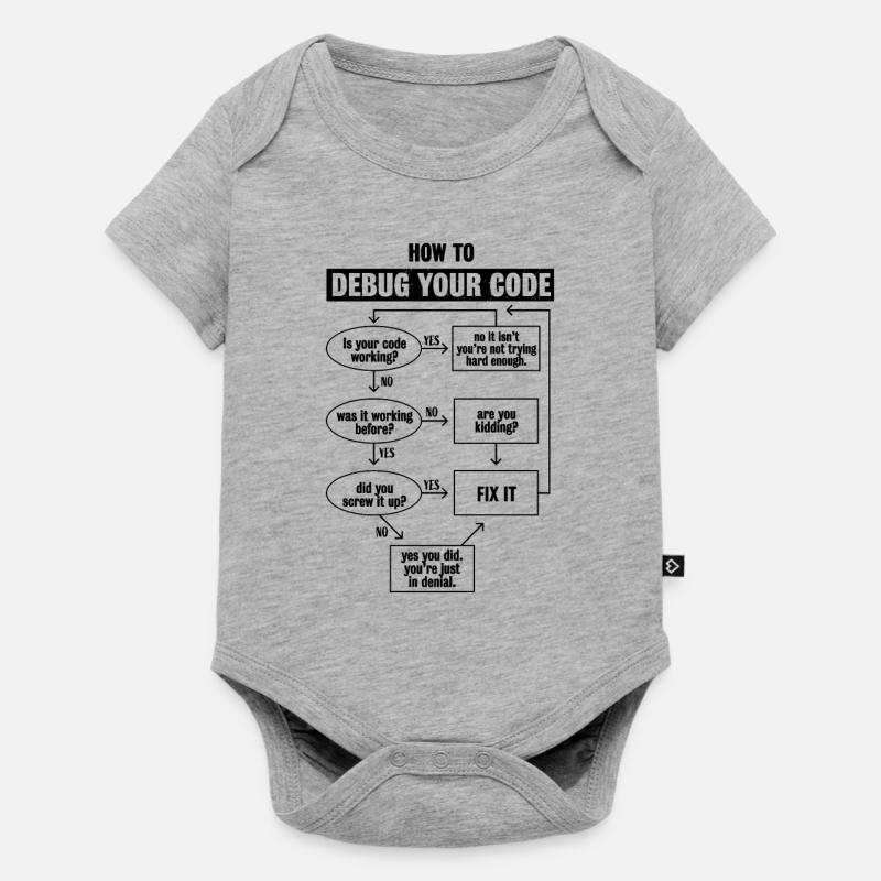 Programming Code Coding Funny Debug Gift - Baby Premium short-sleeve bodysuit - heather grey