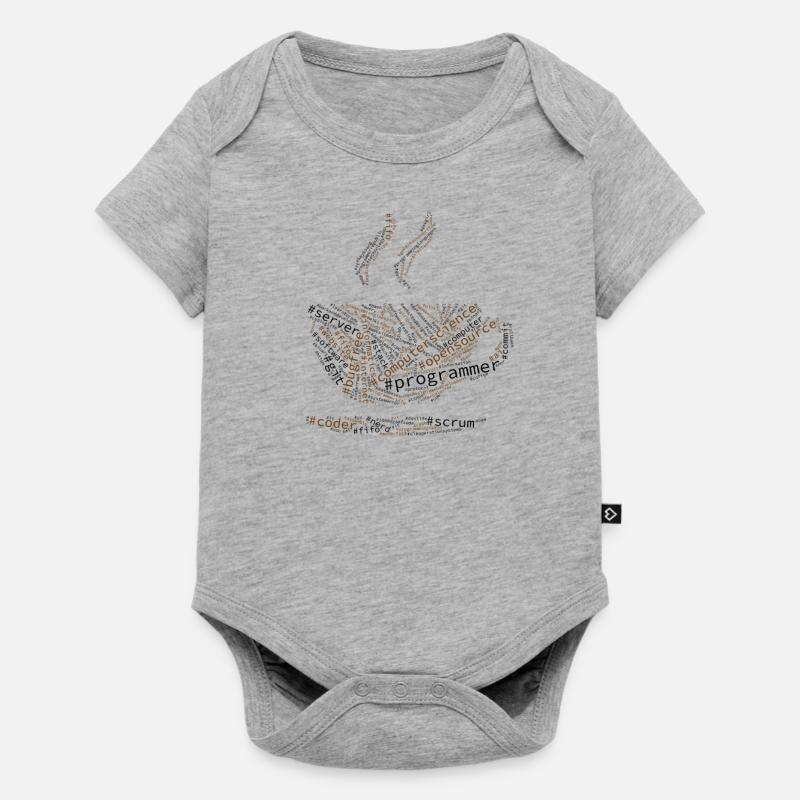 Hashtag Wordcloud Programmer, Coffee, Word Cloud - Baby Premium Kurzarmbody - Grau meliert
