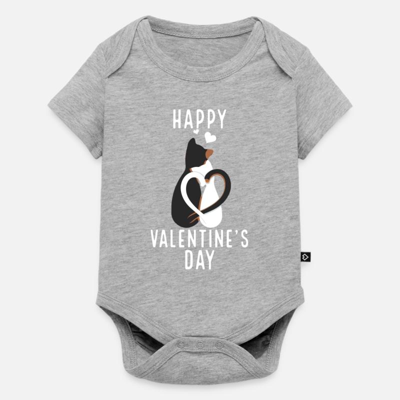 Saint-Valentin, Saint-Valentin, Saint-Valentin - Body à manches courtes Premium Bébé - gris chiné