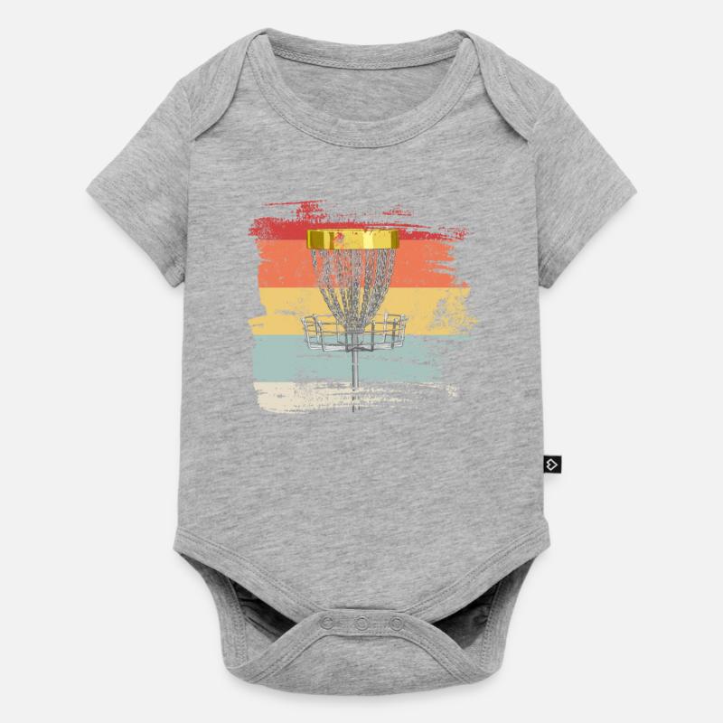 Retro Disc Golf - Baby Premium Kurzarmbody - Grau meliert