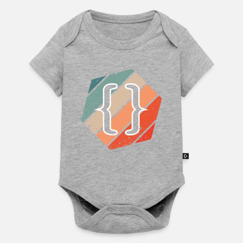 Vintage Web Developer CSS JavaScript und HTML 5 - Baby Premium Kurzarmbody - Grau meliert