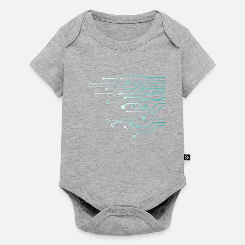 Computer Circuit Engineer Computer Nerd - Baby Premium Kurzarmbody - Grau meliert