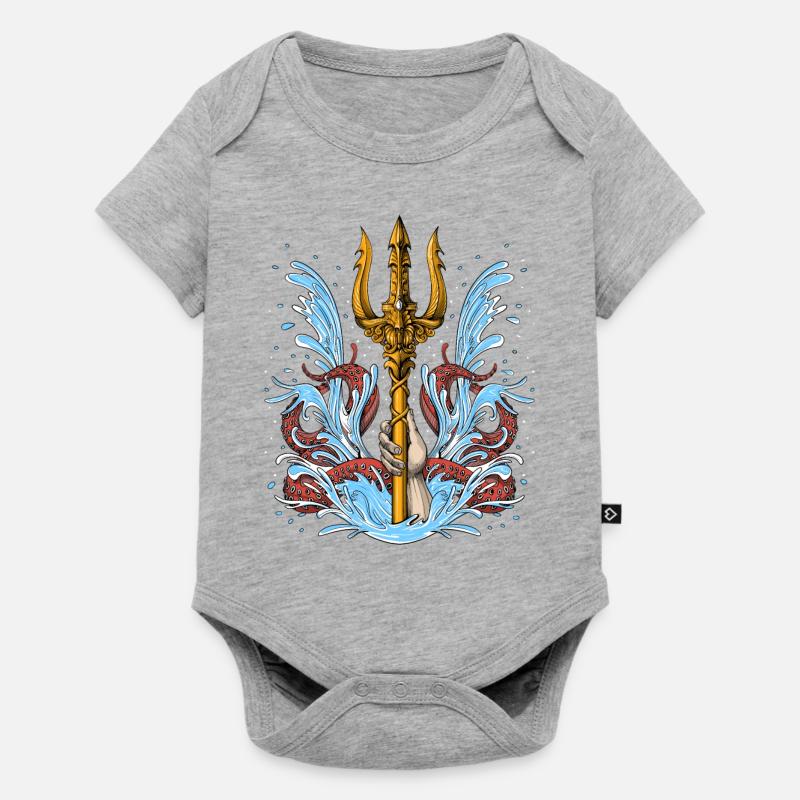 Trident Poséidon - Body à manches courtes Premium Bébé - gris chiné
