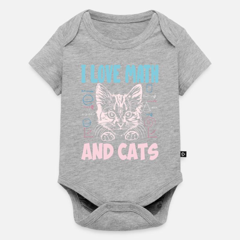Math Kitty Cat J’adore Math et chats Professeur de mathématiques - Body à manches courtes Premium Bébé - gris chiné