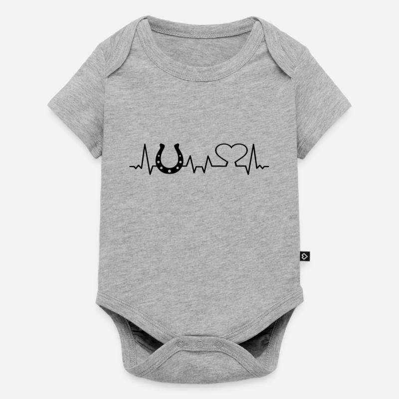 Cheval Équestre Cavalier Cheval cheval cheval - Body à manches courtes Premium Bébé - gris chiné