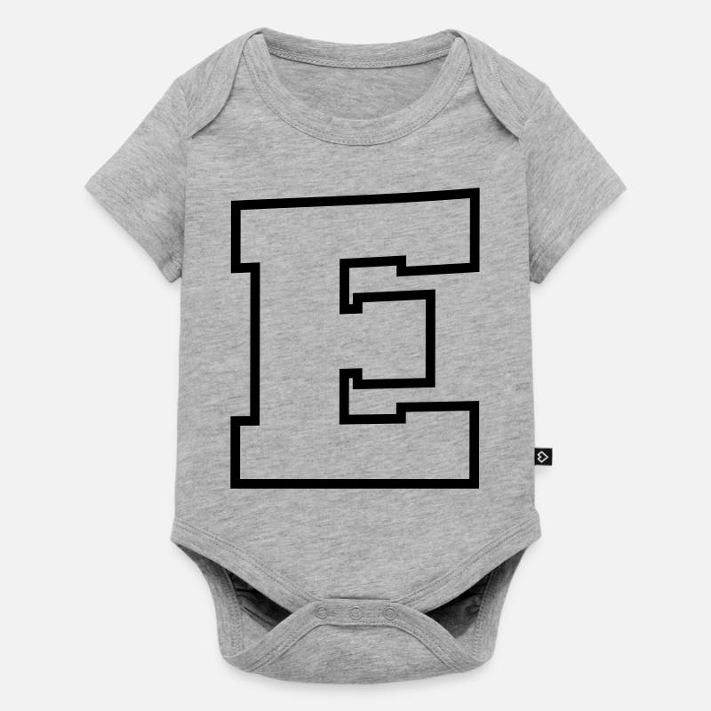 buchstabe E - Baby Premium Kurzarmbody - Grau meliert
