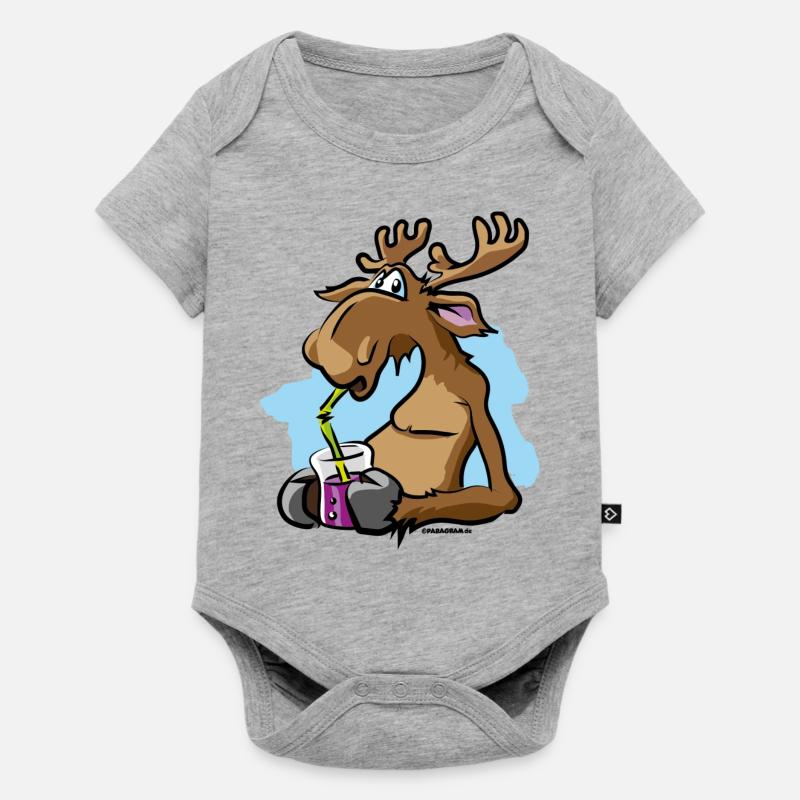 Suède Moose Reindeer Blueberries Blubber Comic - Body à manches courtes Premium Bébé - gris chiné