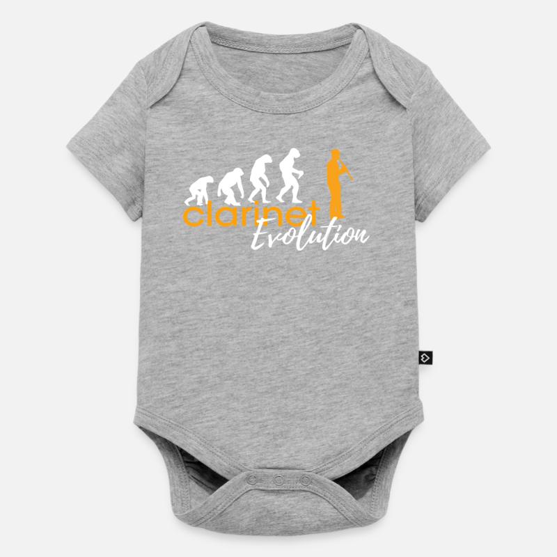 ÉVOLUTION DE LA CLARINETTE - Body à manches courtes Premium Bébé - gris chiné