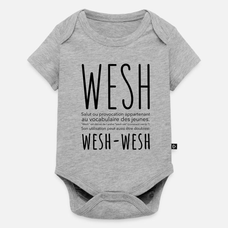 Français, Wesh Wesh - Body à manches courtes Premium Bébé - gris chiné