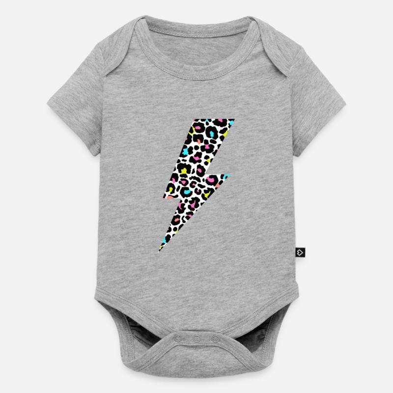 Leopard Lightning bolt, Leopard Print, Leopard Lov - Baby Premium short-sleeve bodysuit - heather grey