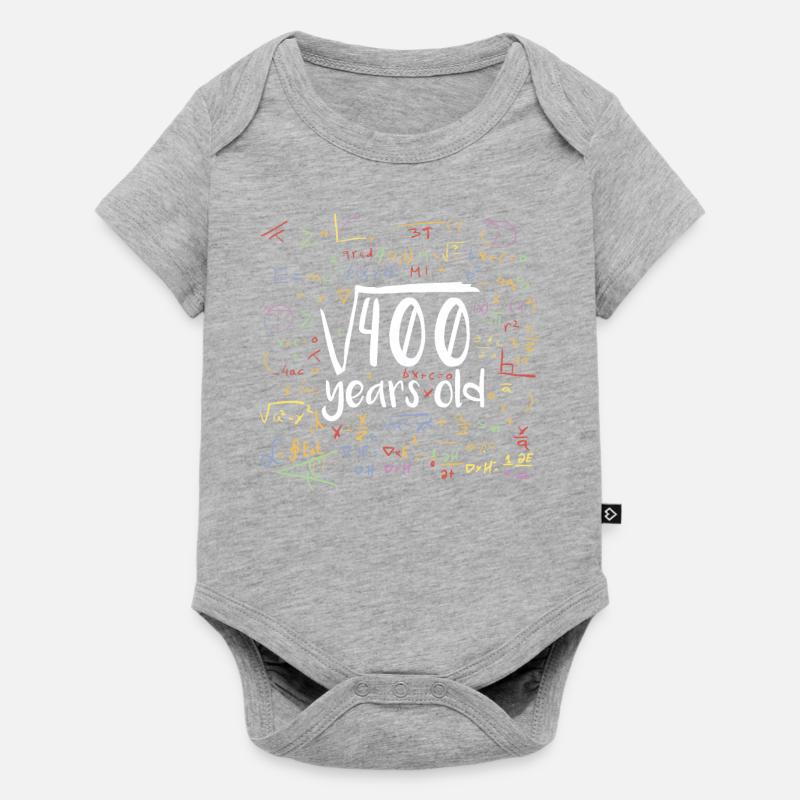 Racine carrée de 400 math nerd 20e anniversaire - Body à manches courtes Premium Bébé - gris chiné