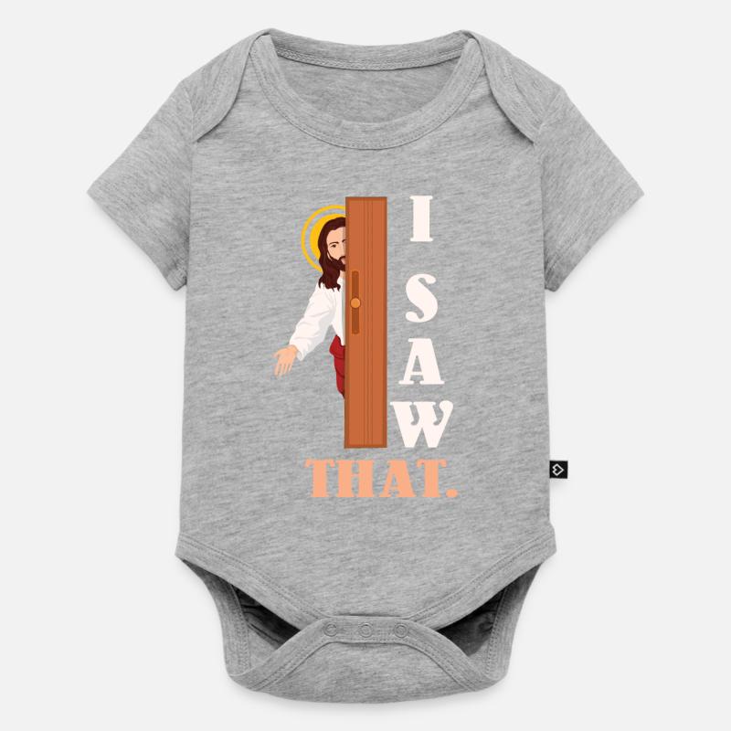 Drôle de Jésus j’ai vu ce pasteur chrétien - Body à manches courtes Premium Bébé - gris chiné